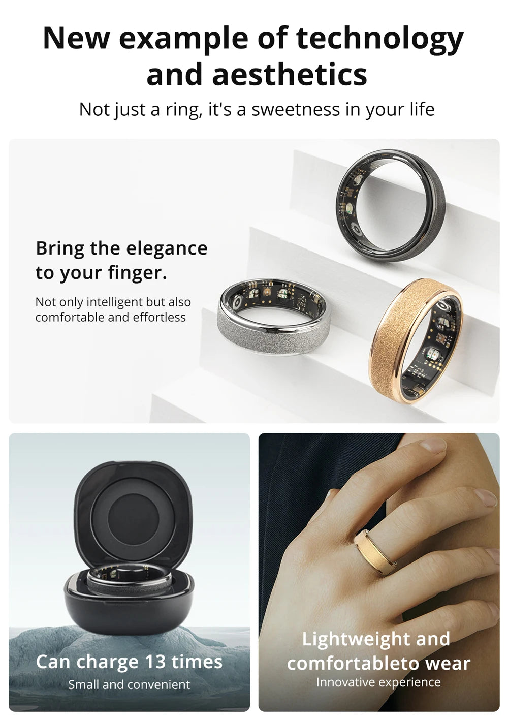 Smart Ring With Charging Case
