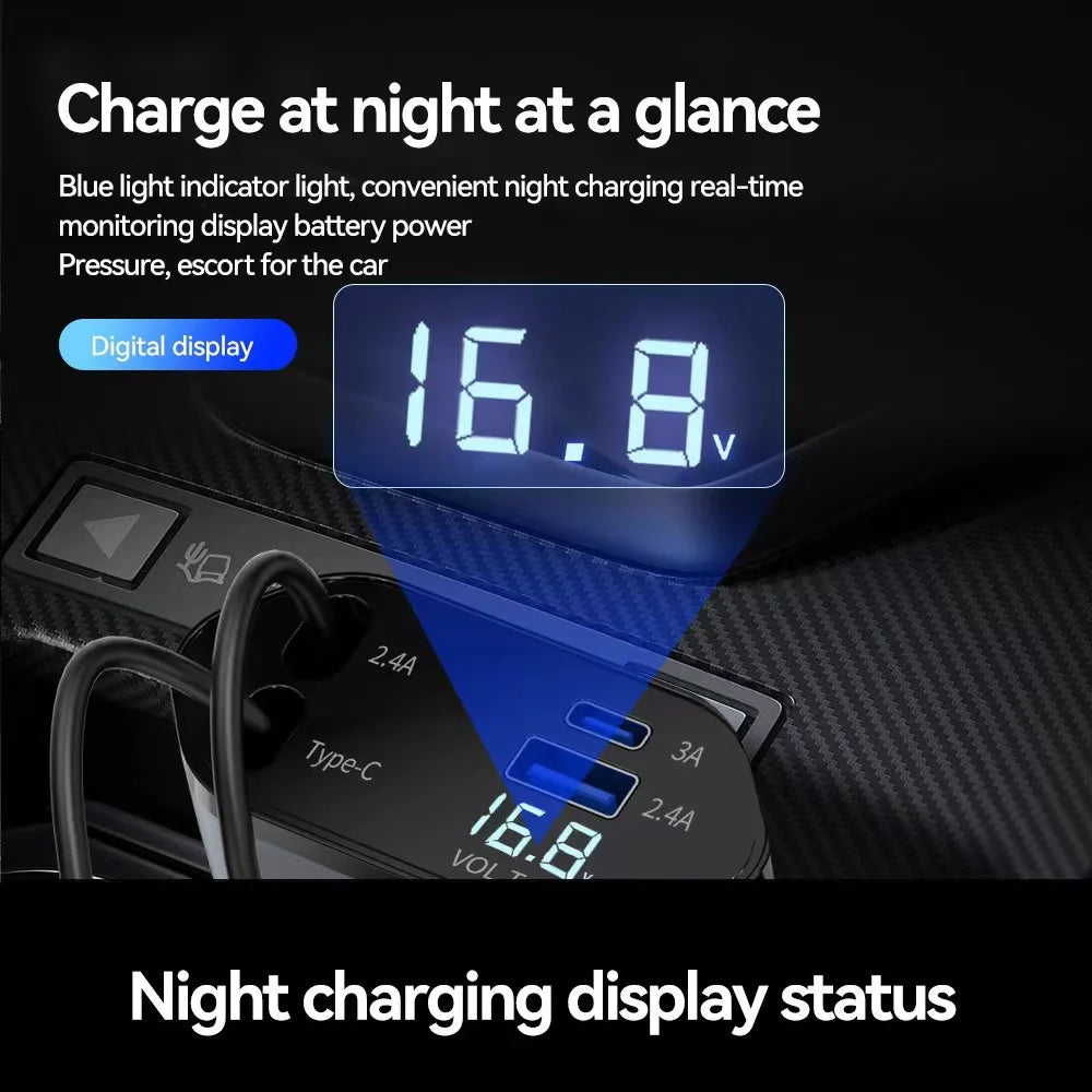4 in 1 Retractable Car Charger
