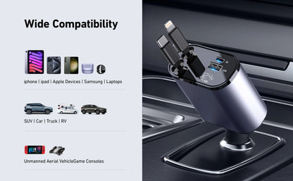 4 in 1 Retractable Car Charger