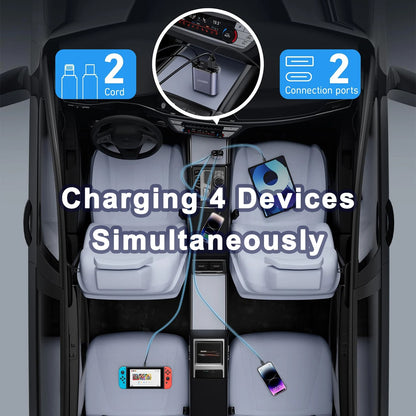 4 in 1 Retractable Car Charger